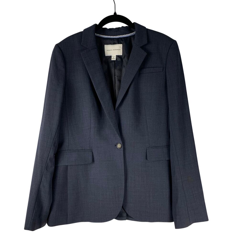 Banana Republic Women’s Chambray One Button Blazer Size 14